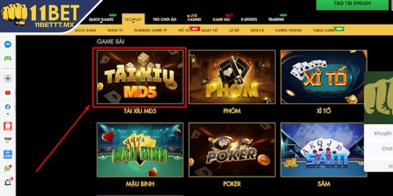 Kho game đặc sắc khi giới thiệu 11BET